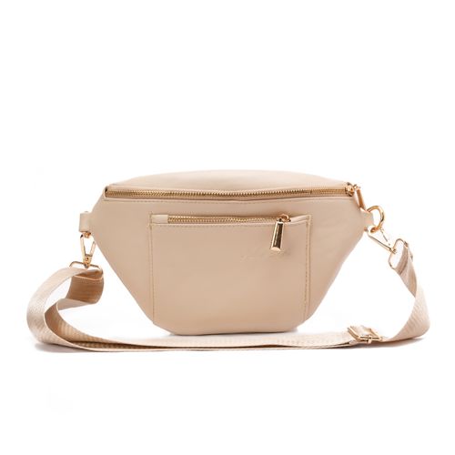 Solid Cross Bag Leather For Women - Beige