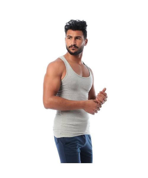 Dice Set Of Cotton Solid Sleeveless Under Shirts For Men 4 Pieces - Multicolor