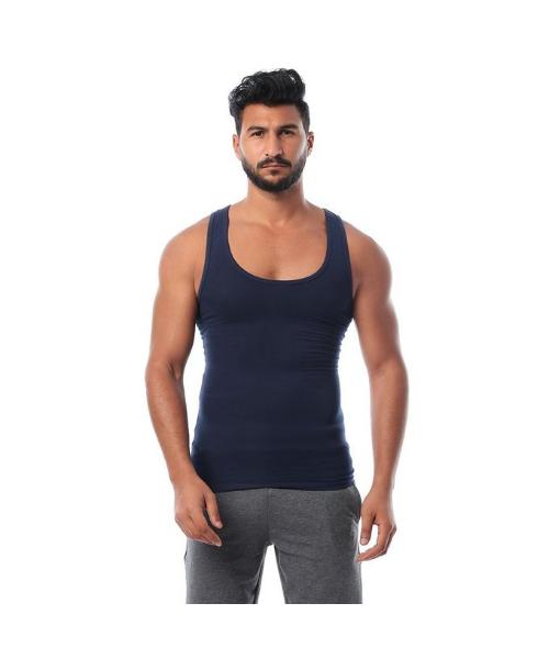 Dice Set Of Cotton Solid Sleeveless Under Shirts For Men 4 Pieces - Multicolor