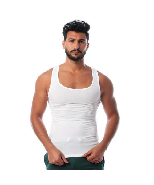 Dice Set Of Cotton Solid Sleeveless Under Shirts For Men 4 Pieces - Multicolor