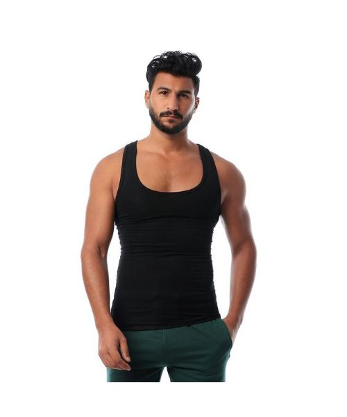 Dice Set Of Cotton Solid Sleeveless Under Shirts For Men 4 Pieces - Multicolor