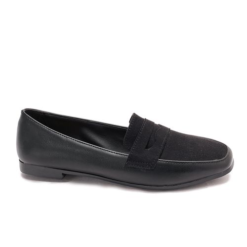 Xo Style Leather Ballerina Shoes For Women - Black