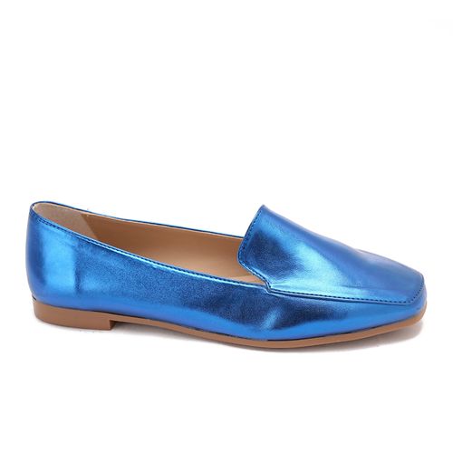 Xo Style Leather Ballerina Shoes For Women - Blue