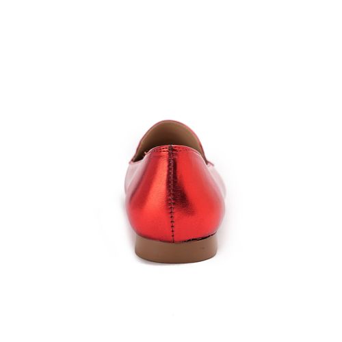 Xo Style Leather Ballerina Shoes For Women - Red