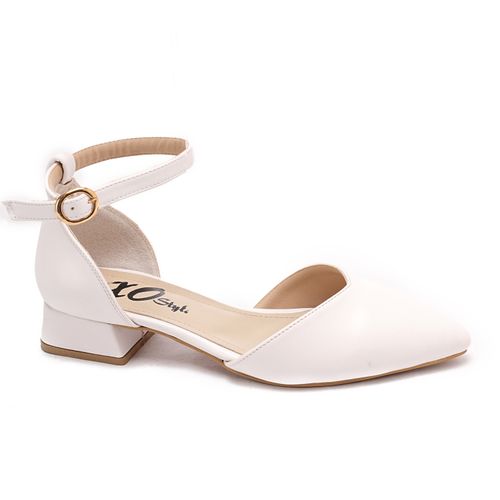 Xo Style Leather Heels Shoes For Women - White