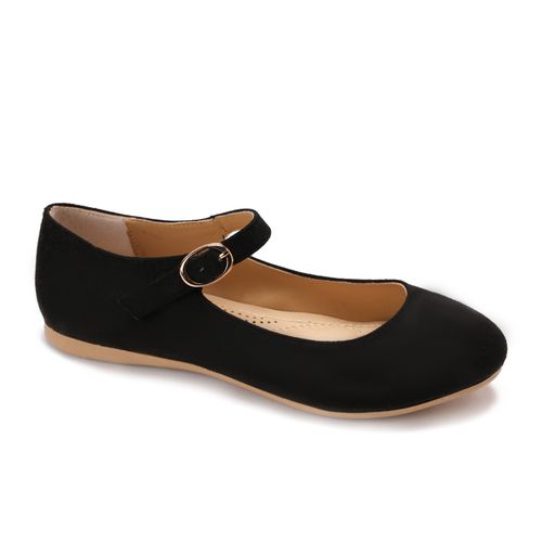 Xo Style Leather Ballerina Shoes For Women - Black