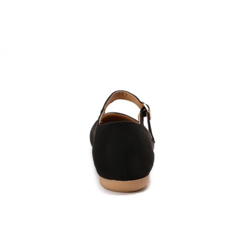 Xo Style Leather Ballerina Shoes For Women - Black