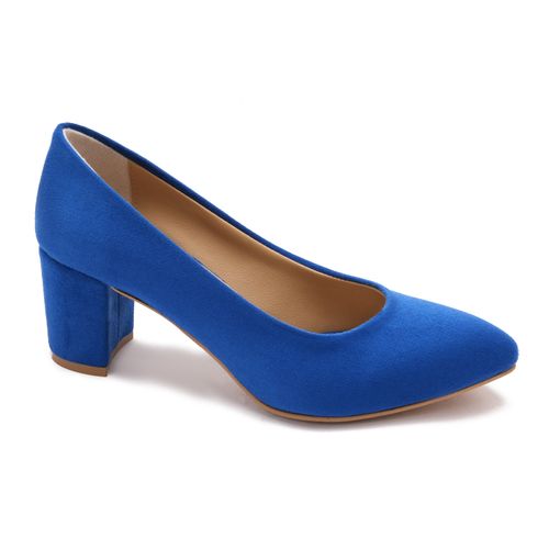 Xo Style Leather Heels Shoes For Women - Blue