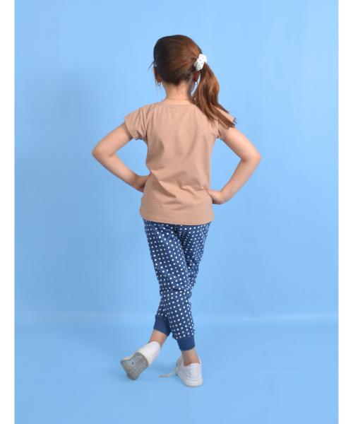 Summer Cotton pajamas Printed 2 Pieces For Girls - Brown