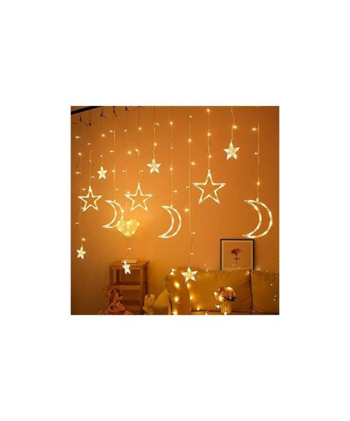 string hanging decorative lamps in shape star and crescent on the occasion of the holy Ramadan - (2.5 meters)