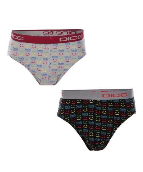 Dice printed Briefs For Men 2 pieces - Multicolor