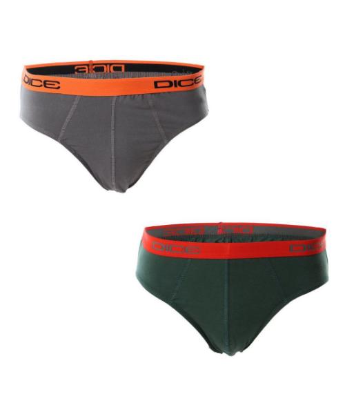 Dice Solid Briefs For Men 2 pieces - Multicolor