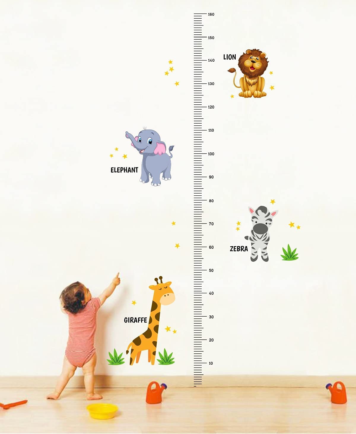 A sticker poster with a meter insert and pictures of animals 80×160 CM - Multi Color
