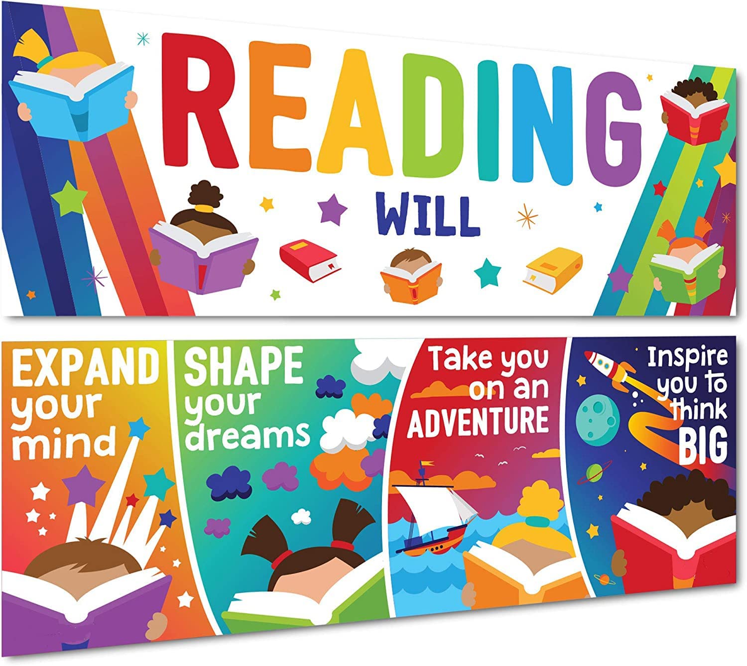A poster for classrooms in schools about reading 35×100 CM - Multi Color