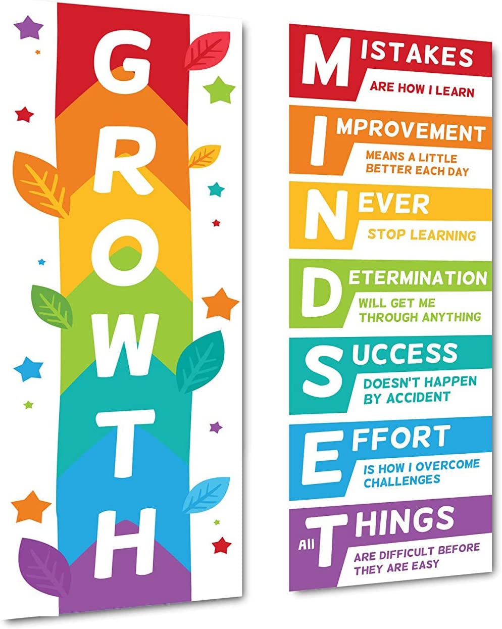 Classroom decoration poster with motivational phrases 35×100 cm - Multi Color