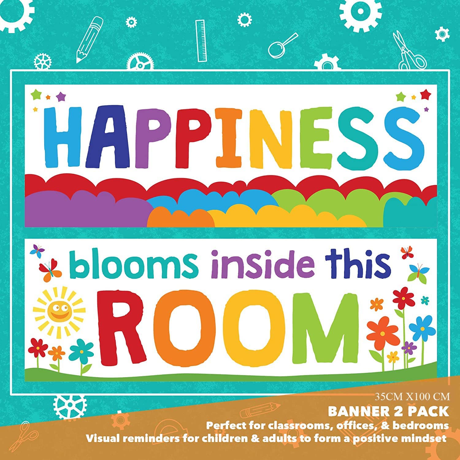 Classroom decoration poster with motivational phrases