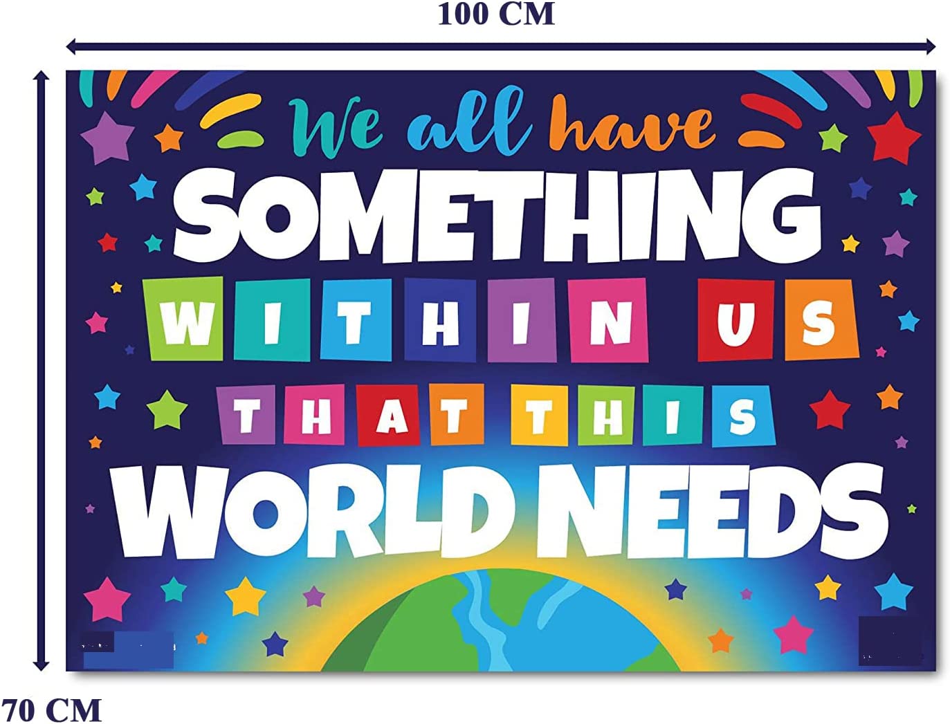 Classroom decoration poster with motivational phrases 35×100 cm - Multi Color