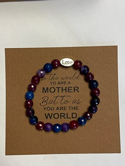 Bracelet of stones gift for mothers it comes with a gift card - Multi color