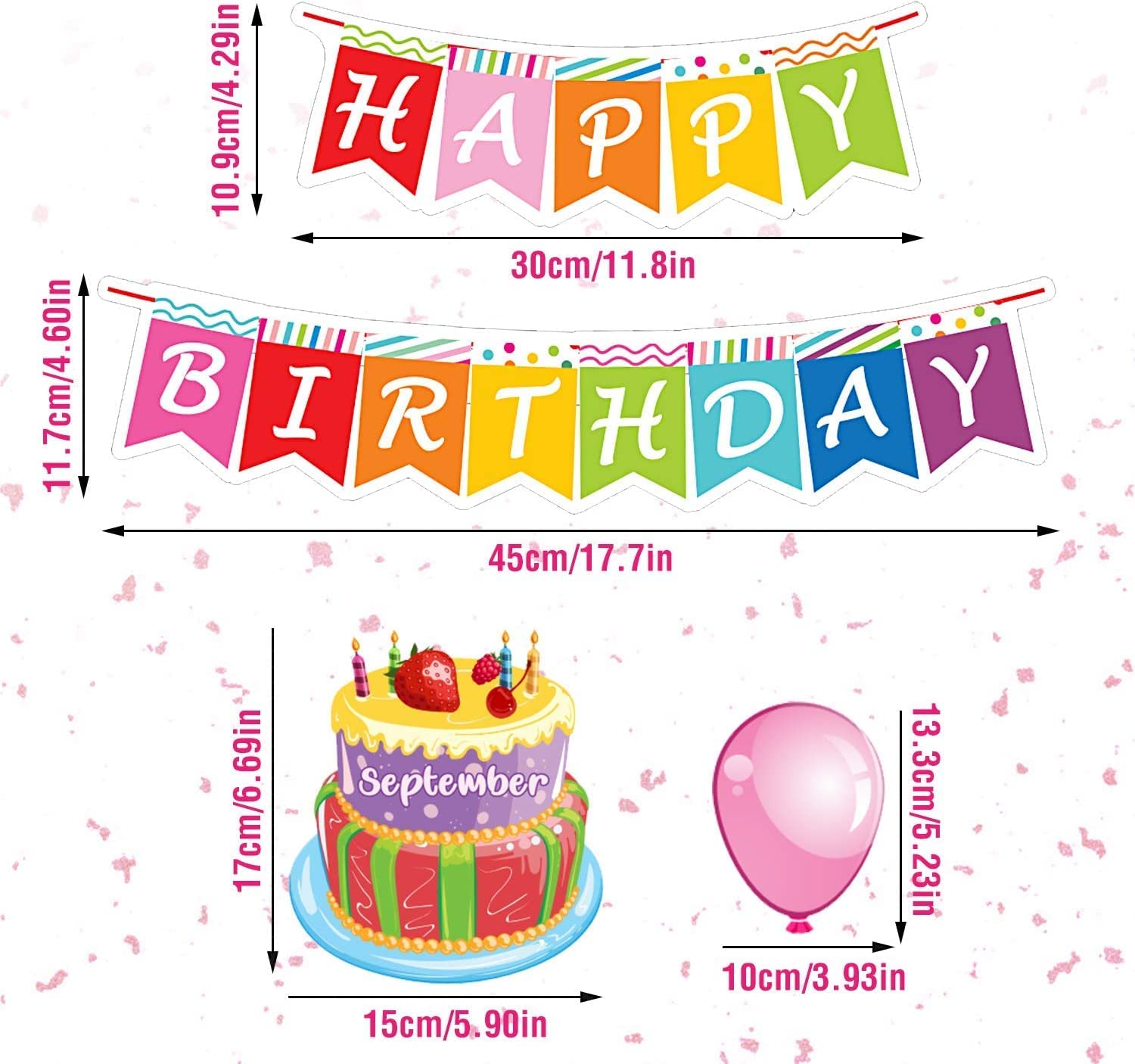  Happy Birthday stickers set consisting of 20 pieces - Multi Color
