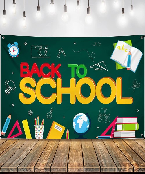 Poster wall banner with the phrase Back to School 180 × 110 cm- Multi Color