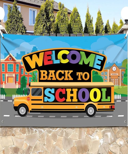 Large Welcome Back to School Banner for Classroom Decoration 180 × 110 cm - multi color