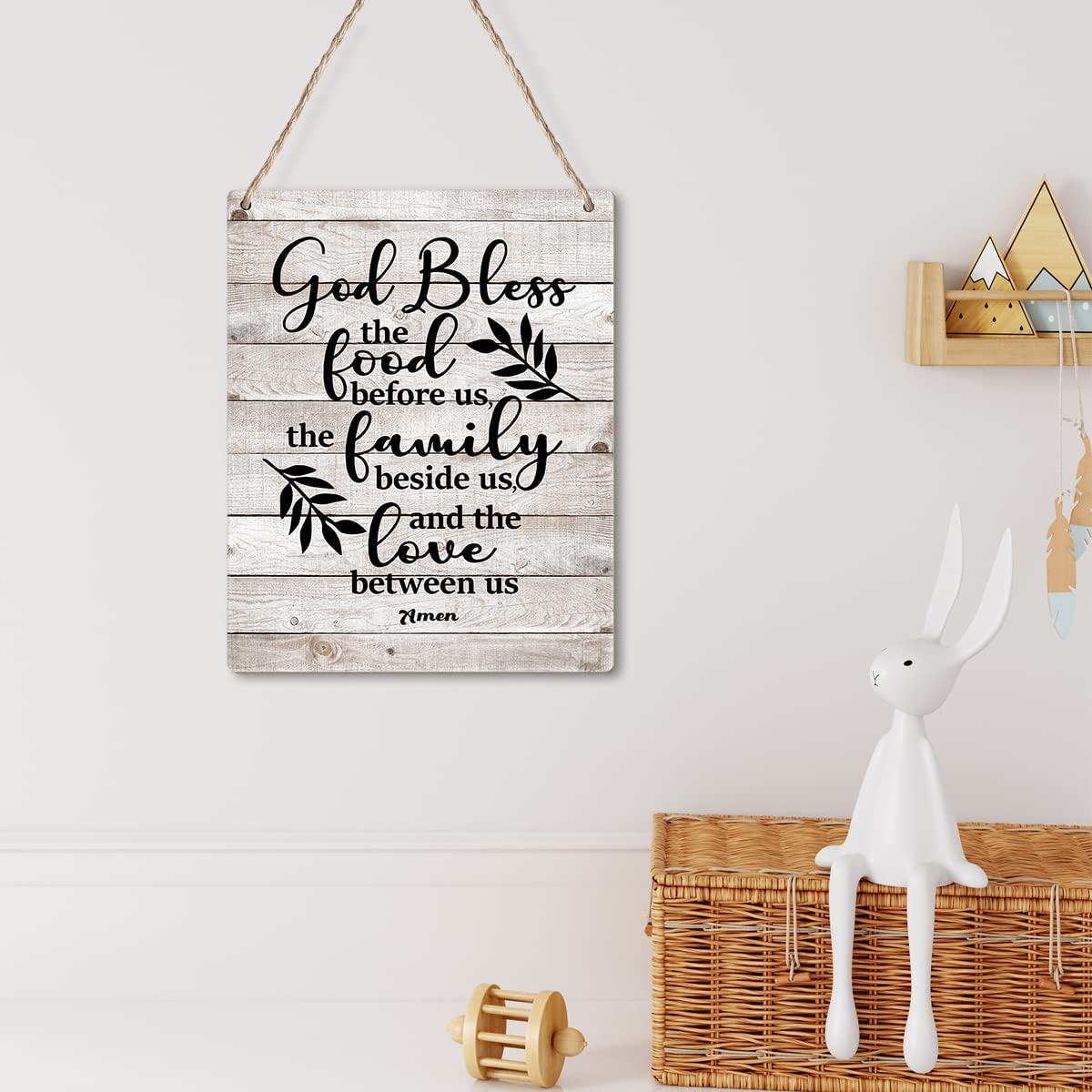 A wooden sign printed with words of thanks 30×20 CM - Black White