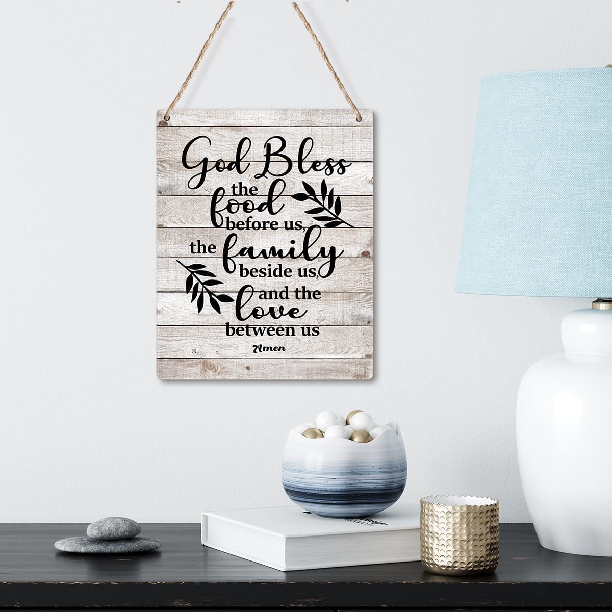A wooden sign printed with words of thanks 30×20 CM - Black White