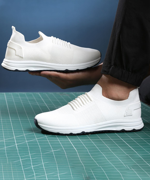 Sneakers Slip-on Socks shoes For Men - White