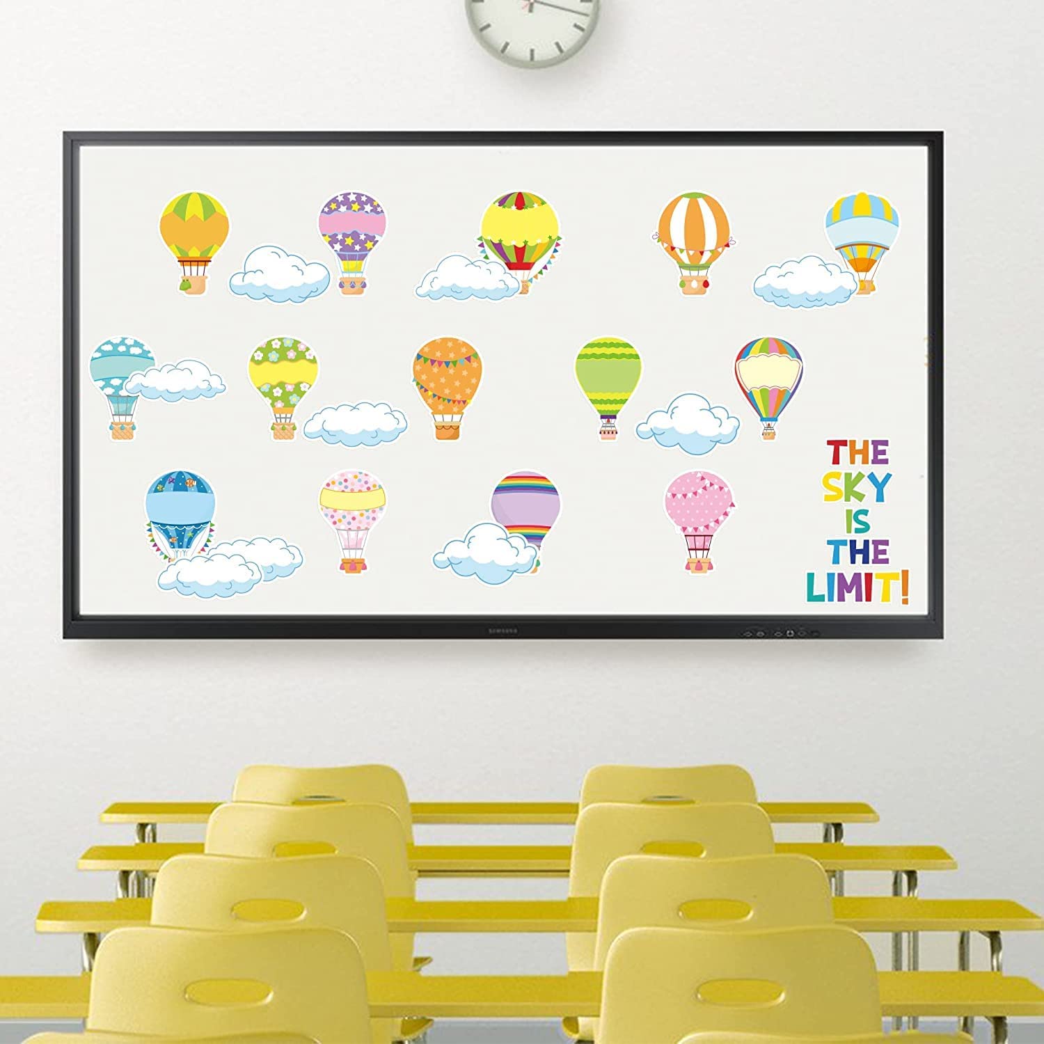 65 decorative pieces for classrooms and children's rooms with encouraging phrases for children
