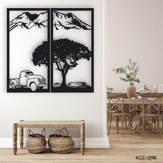 Metal Wall Art Decorative Lorry And forest