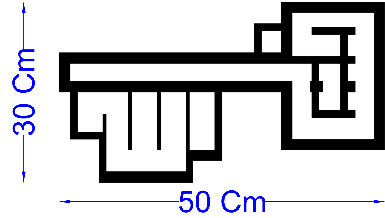 لوحة ديكور حائطية معدن  تحتوى على كلمة بسم الله علي شكل مفتاح -  50 سم ×  30 سم