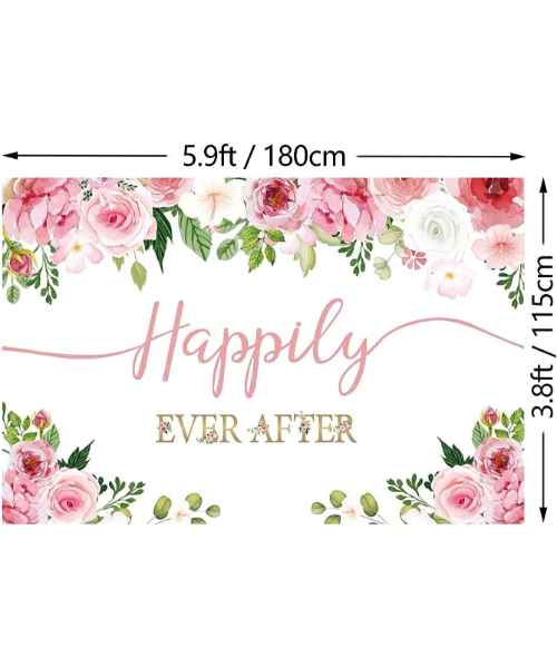 ”A cheerful background poster with a print, “Happily Ever After