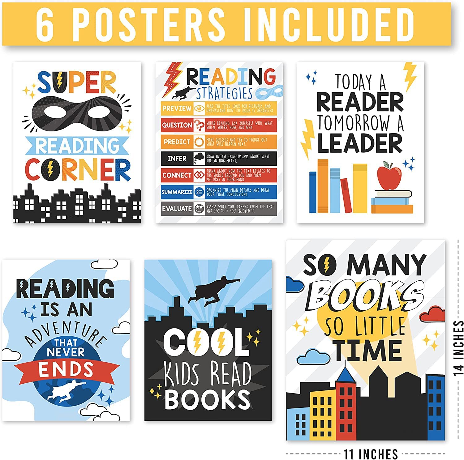 A collection of motivational posters for reading - 35 × 28 cm
