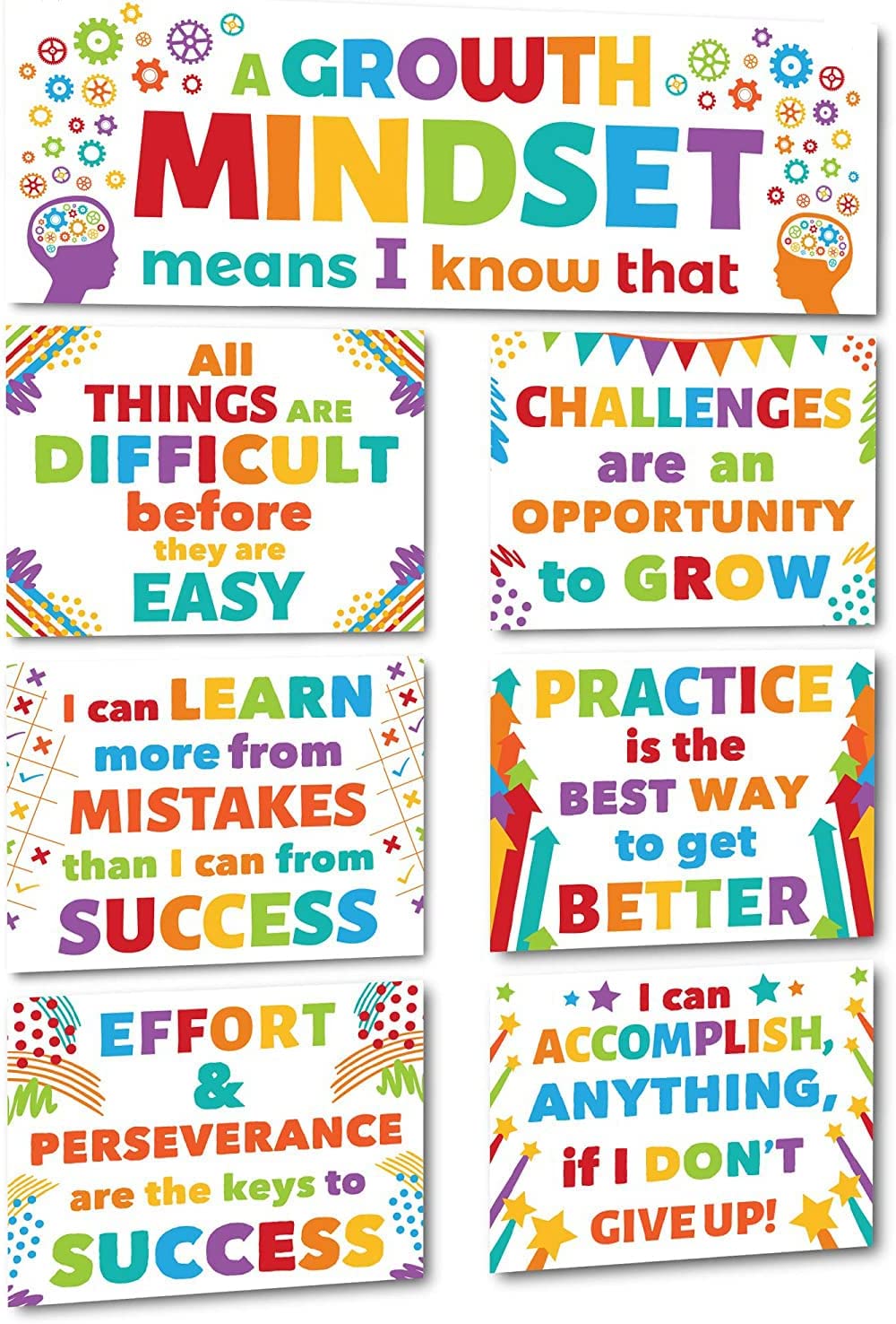 Classroom decoration poster with motivational phrases  - 100 × 152 CM