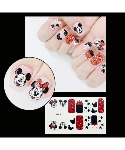 Printed adhesive water sticker for Nail beauty Mickey Mouse shapes