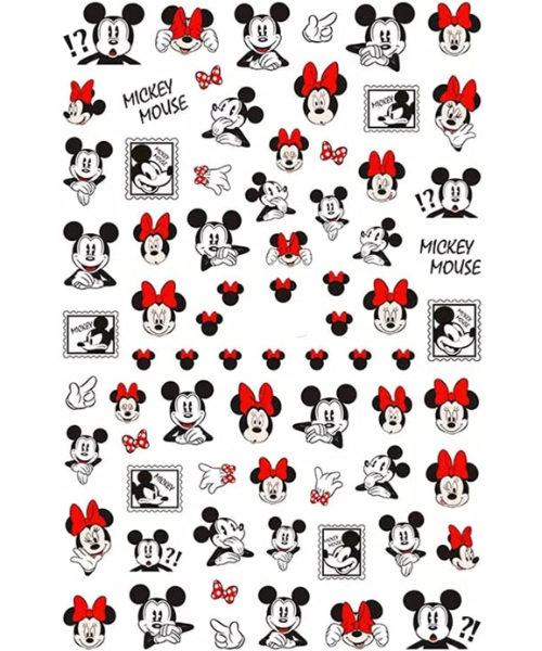 Printed adhesive water sticker for Nail beauty Mickey Mouse shapes