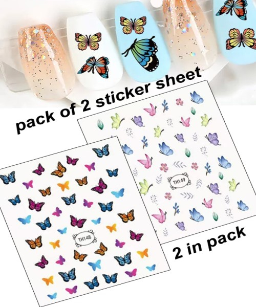 Water nail sticker sticker butterfly Shape - 2 cards