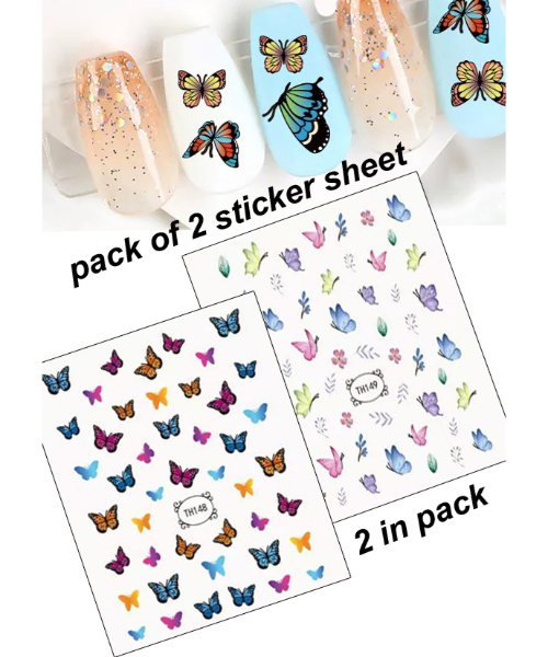 Water nail sticker sticker butterfly Shape - 2 cards