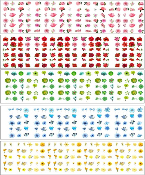 Water nail sticker sticker rose shapes - 510 different shapes 