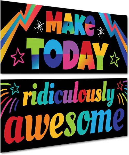 Classroom decoration poster with motivational phrases 35×100 CM - Multi  Color