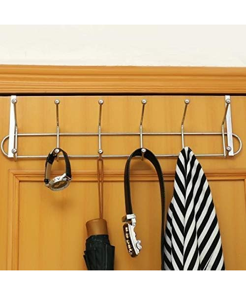 Over the Door Metal Clothes Hanger with 12 Portable Double Hooks - 12 Hanger
