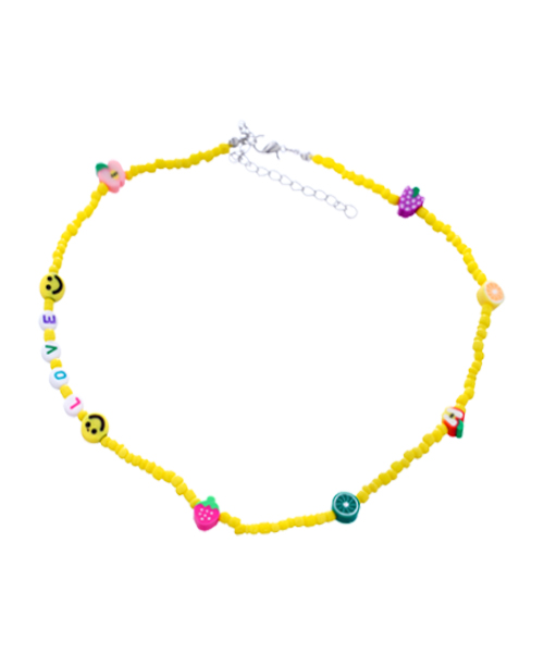  Casual And Trendy Beads Necklace Multi shapes For Women - Yellow