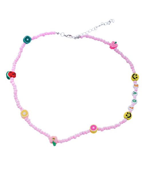  Casual And Trendy Beads Necklace Multi shapes For Women - Rose
