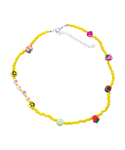  Casual And Trendy Beads Necklace Multi shapes For Women - Yellow