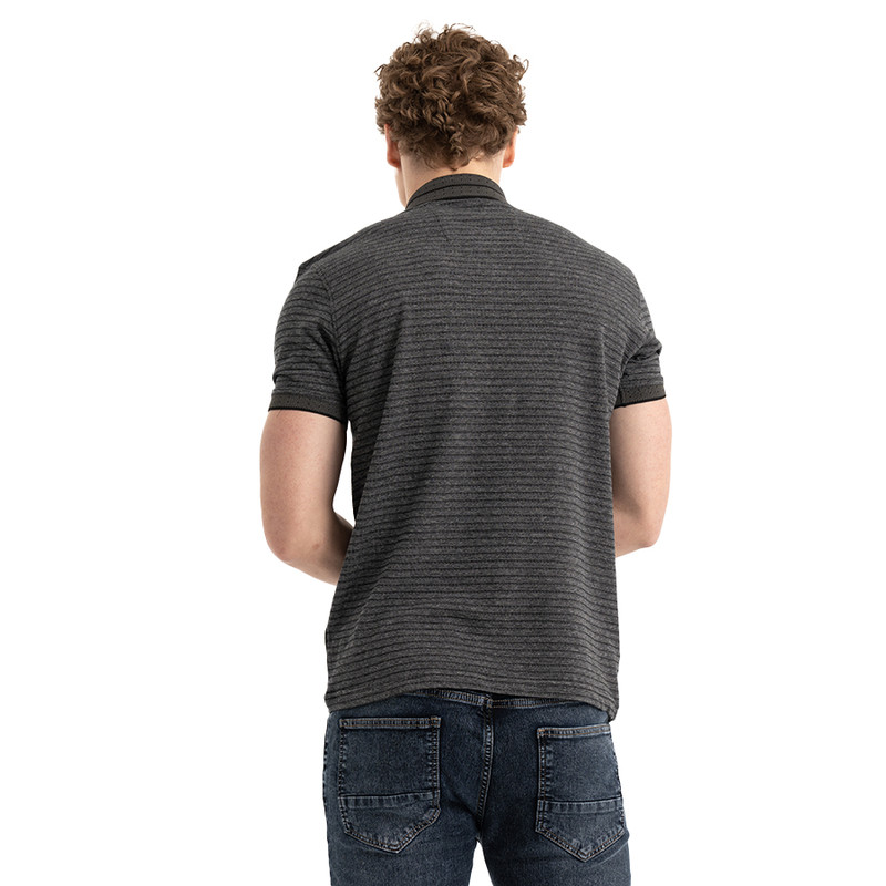 Clever Cotton Polo T-shirt For Men - Black