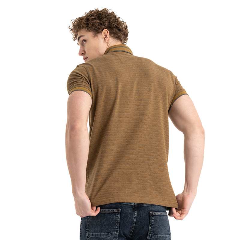 Clever Cotton Polo T-shirt For Men - camel