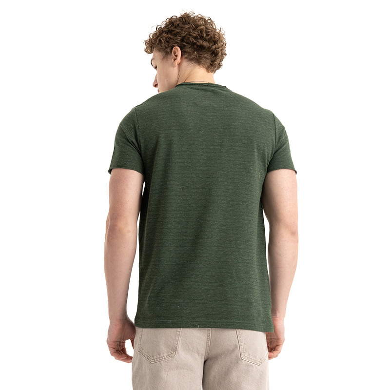 Clever Cotton T-Shirt Round Neck for Men - Green