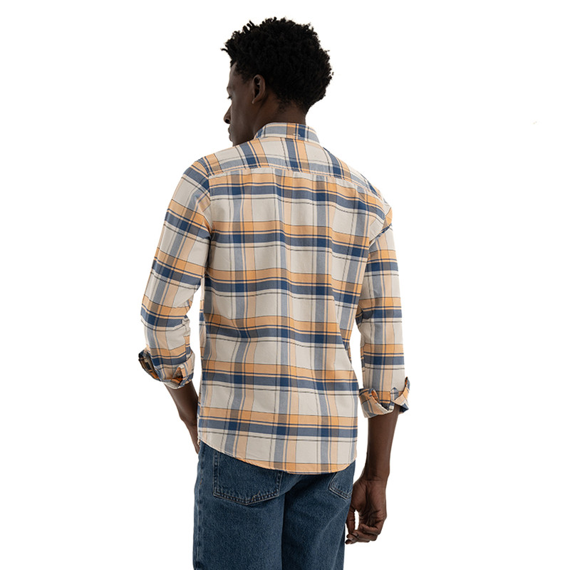 Clever Cotton Shirt For Men - Orange 