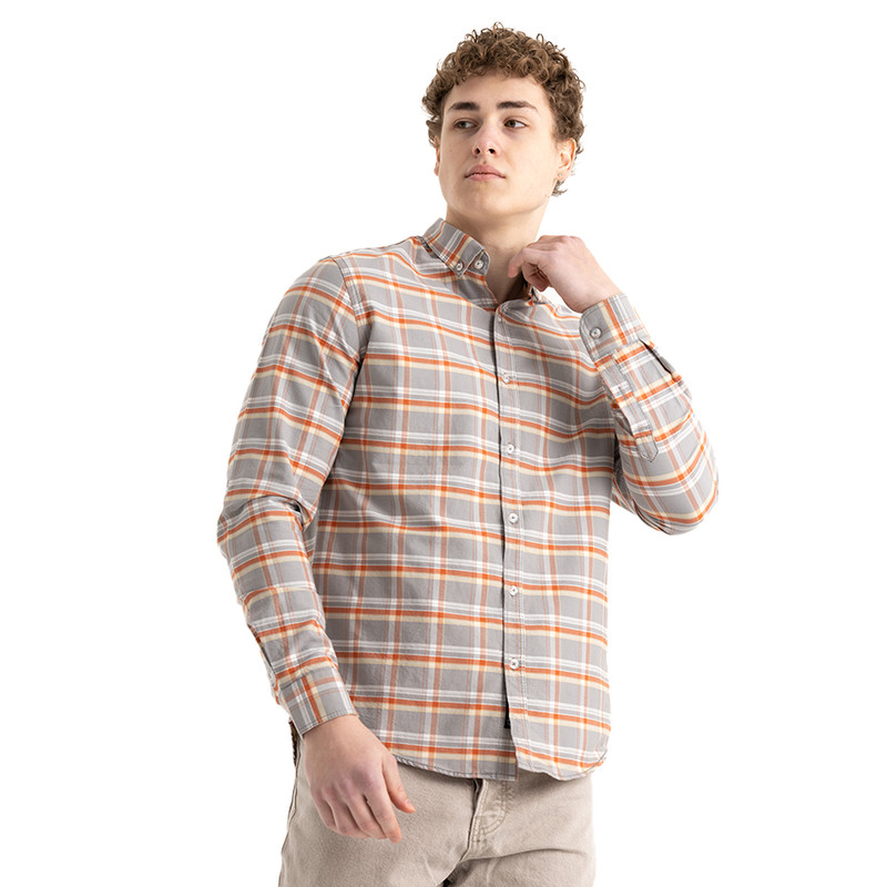 Clever Cotton Shirt For Men - GREY 