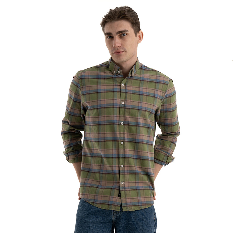Clever Cotton Shirt For Men - Green 